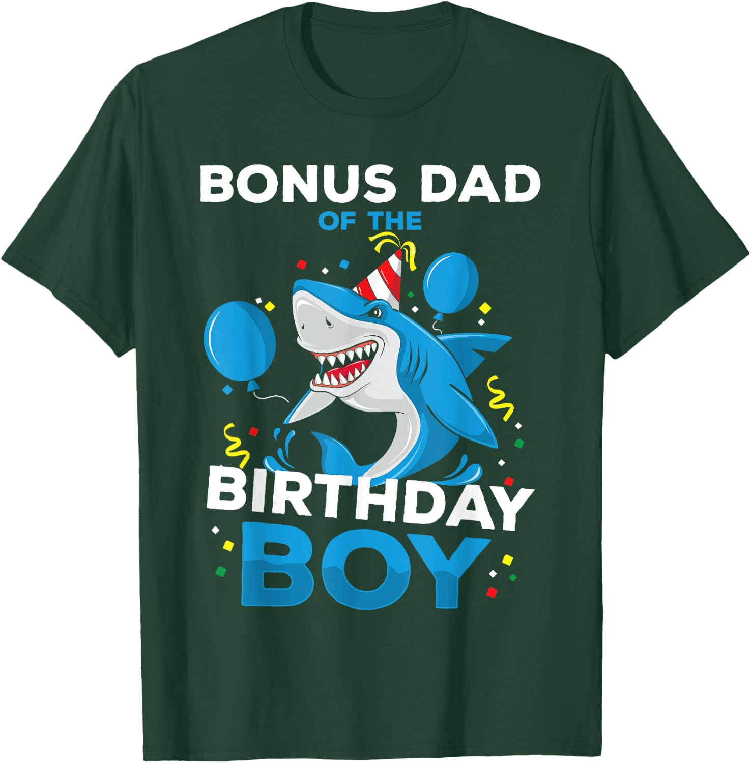 Bonus-Dad of The Birthday Boy Shark Ocean Matching Family T-Shirt - T-Shirt | Forest