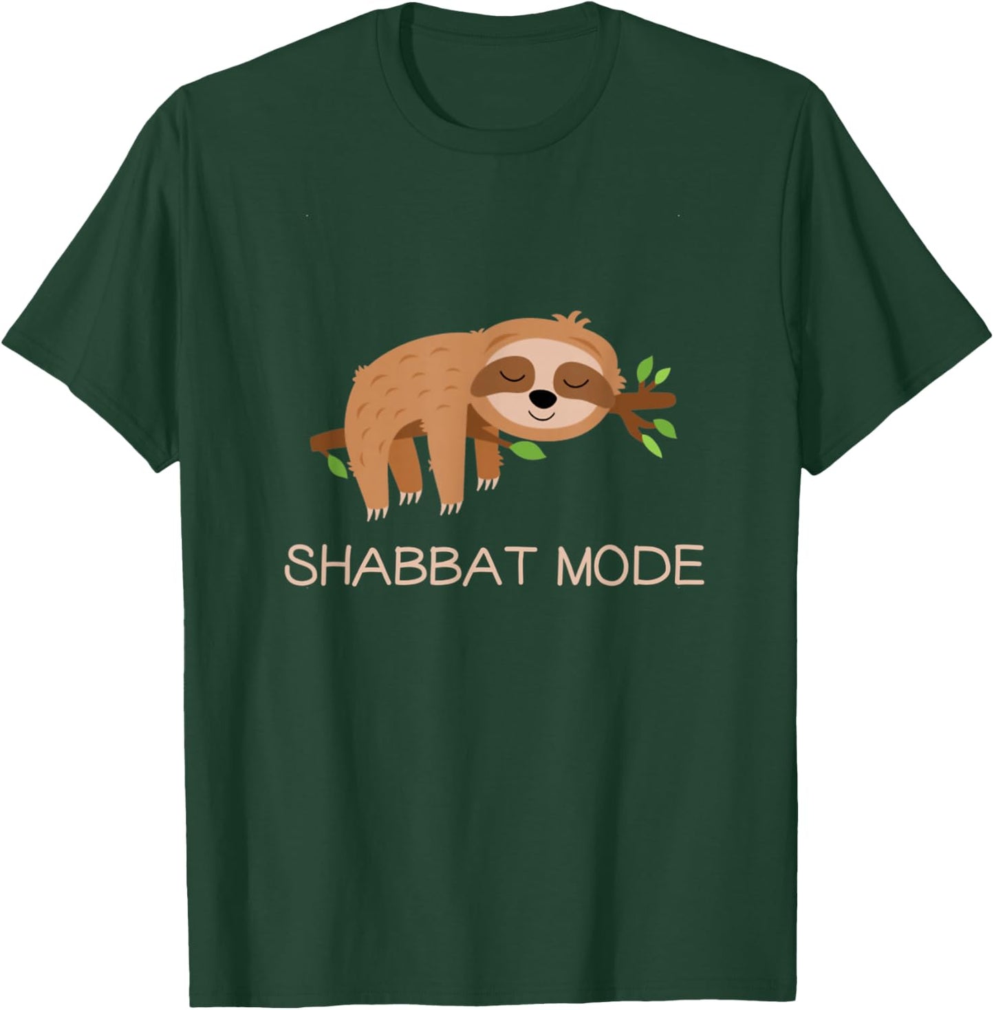Shabbat Mode Sleepy Sloth Shabbat Shalom Jewish Sabbath T-Shirt - T-Shirt | Forest