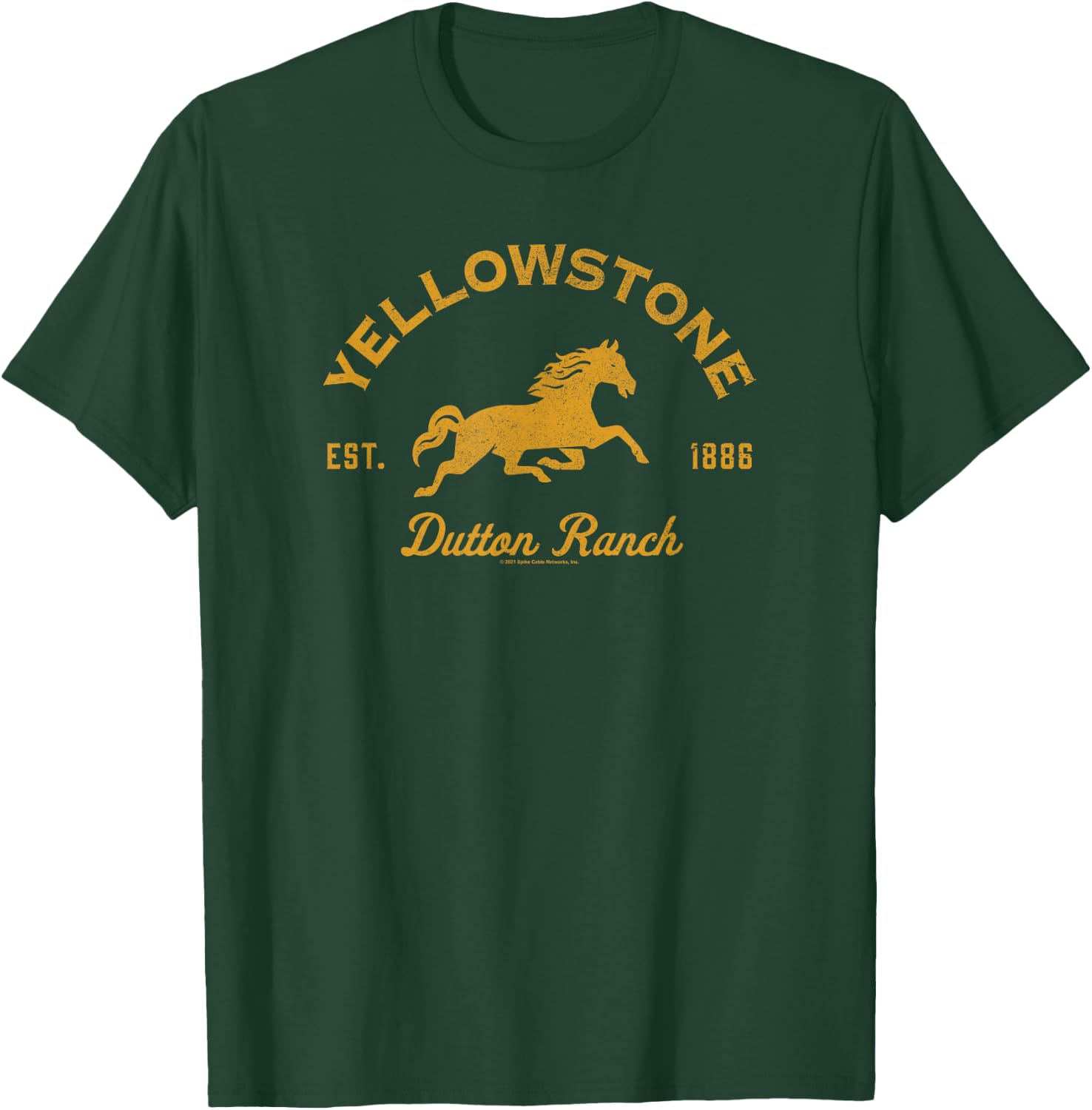 Yellowstone Dutton Ranch Est. 1886 Running Horse Logo Short Sleeve T-Shirt - T-Shirt | Forest