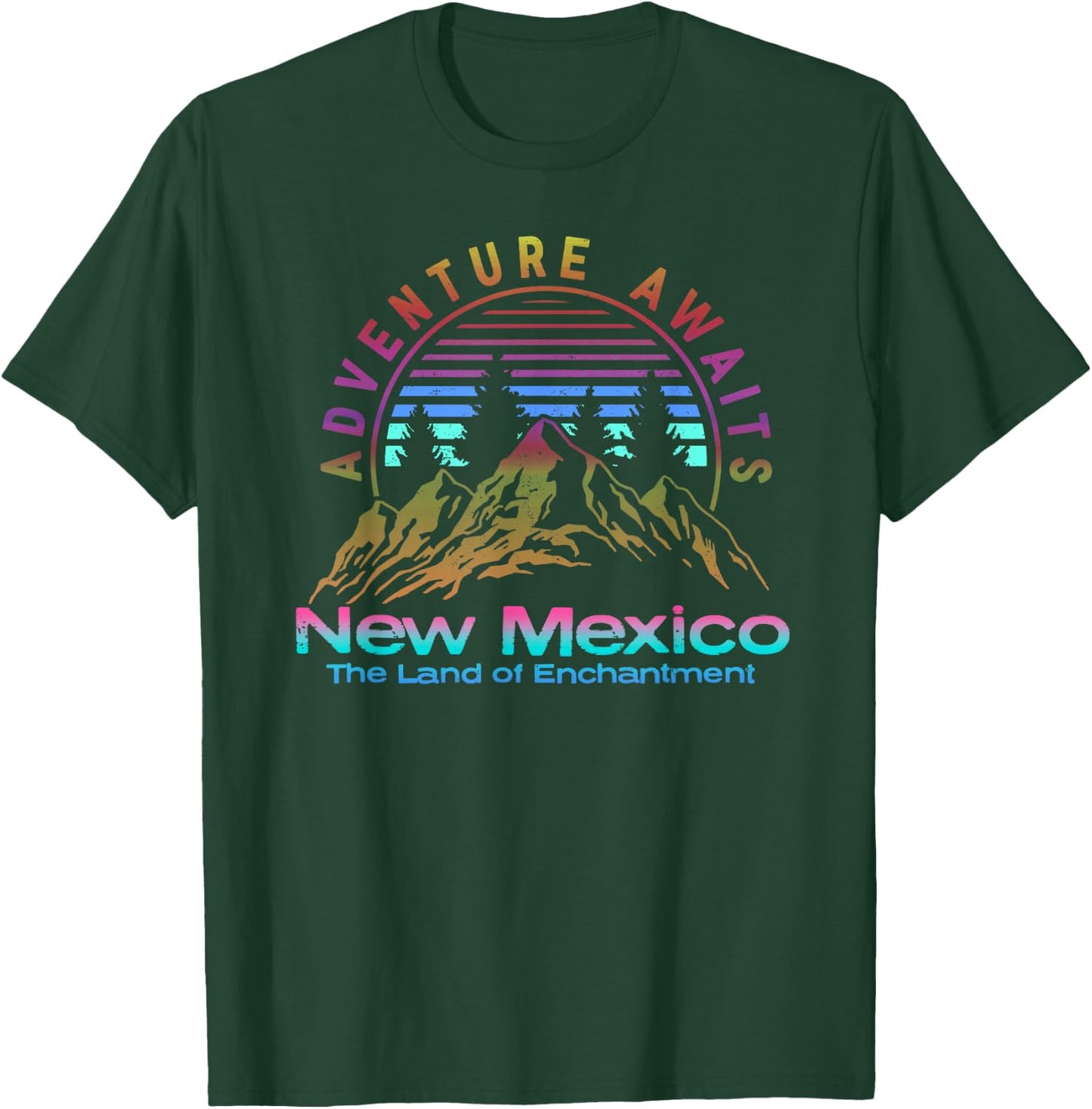 New Mexico State Retro Vintage Outdoors & NM Mountains T-Shirt - T-Shirt | Forest