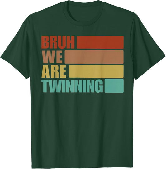 Bruh We are Twinning Boys Twin Day Spirit Week Matching Kids T-Shirt - T-Shirt | Forest
