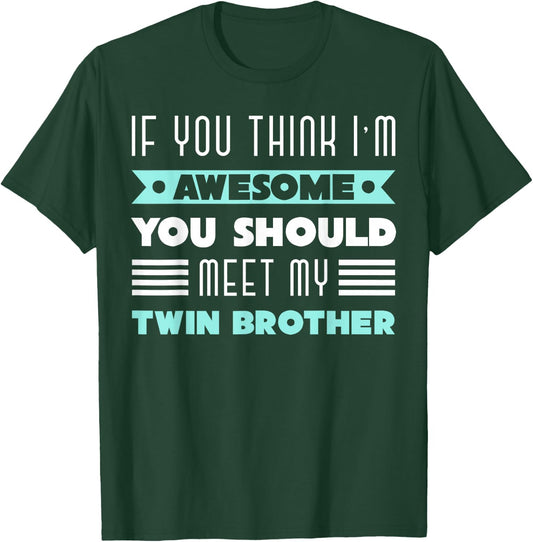 Twin Brother Siblings Family Funny Twin T-Shirt - T-Shirt | Forest