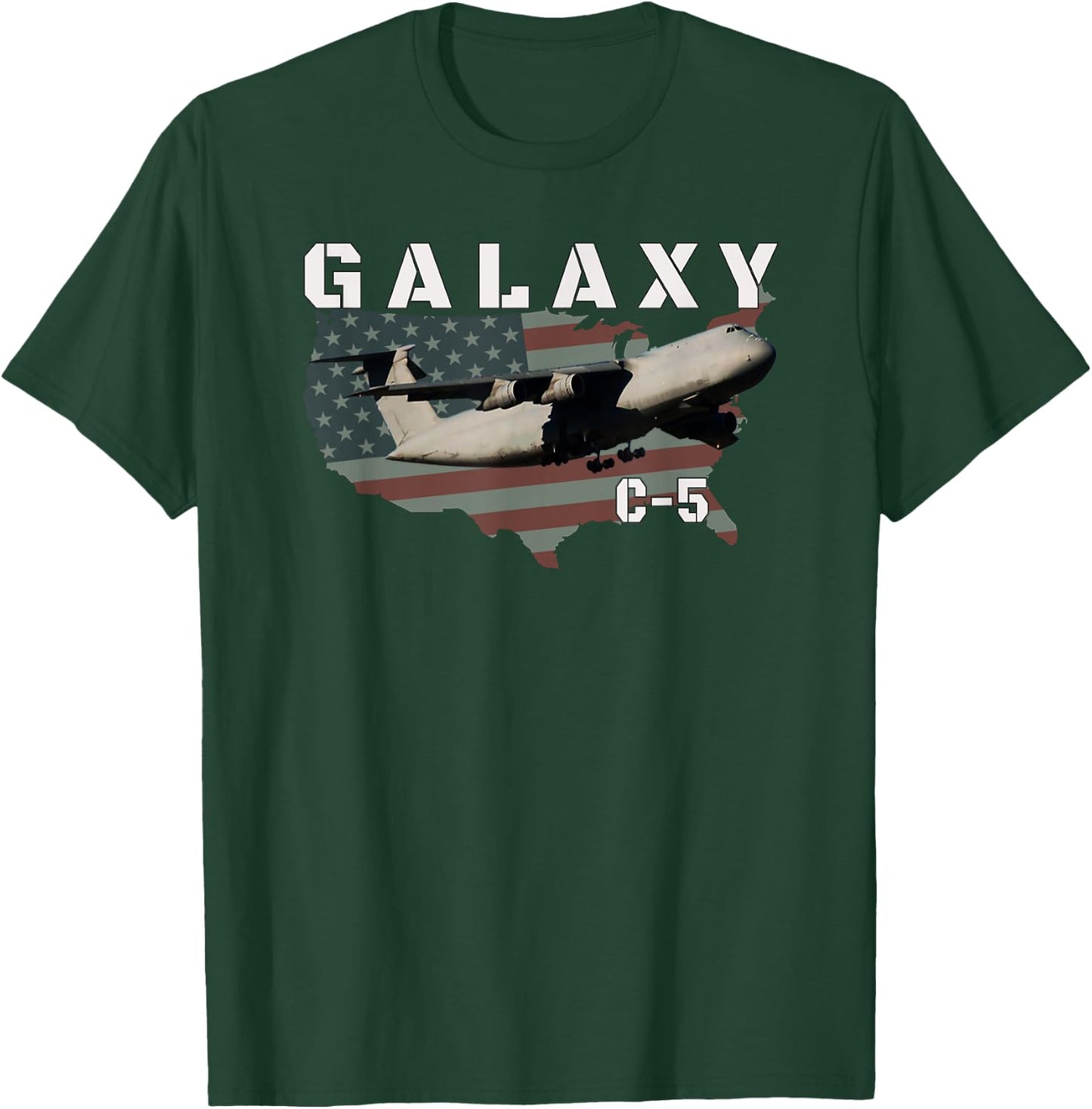 C-5 Galaxy Strategic Military Transport Aircraft Aviation T-Shirt - T-Shirt | Forest