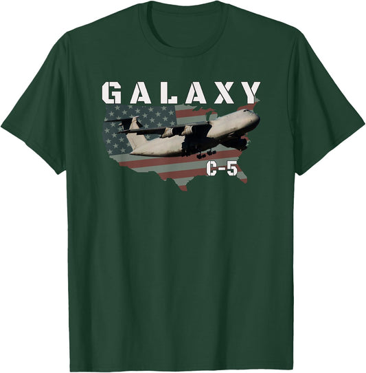 C-5 Galaxy Strategic Military Transport Aircraft Aviation T-Shirt - T-Shirt | Forest