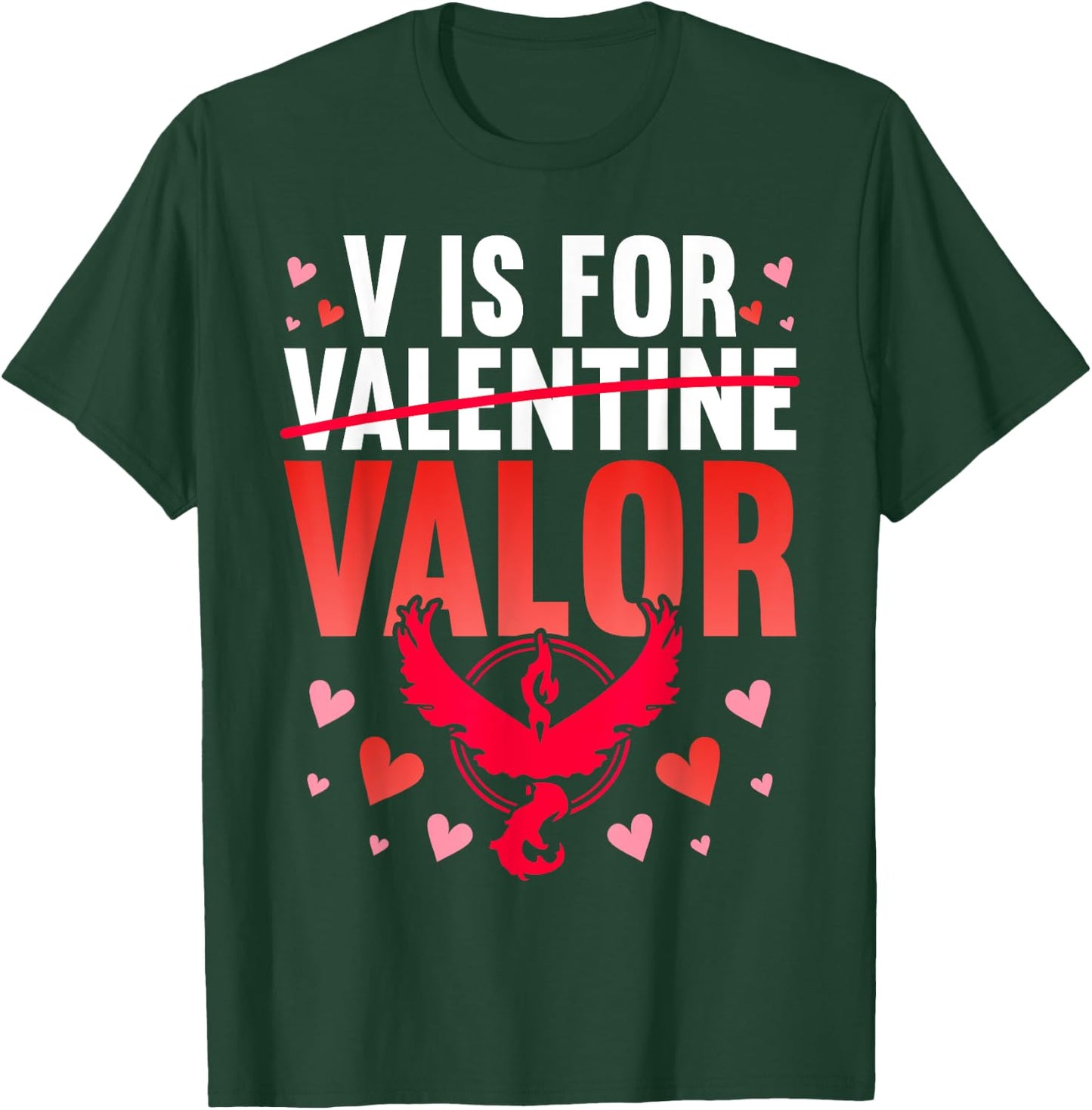 V Is For Valor Shirt Valentines Day Shirt For Boys Girl T-Shirt - T-Shirt | Forest
