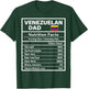 Venezuelan Dad Nutrition Facts Father's Day National Pride T-Shirt - T-Shirt | Forest