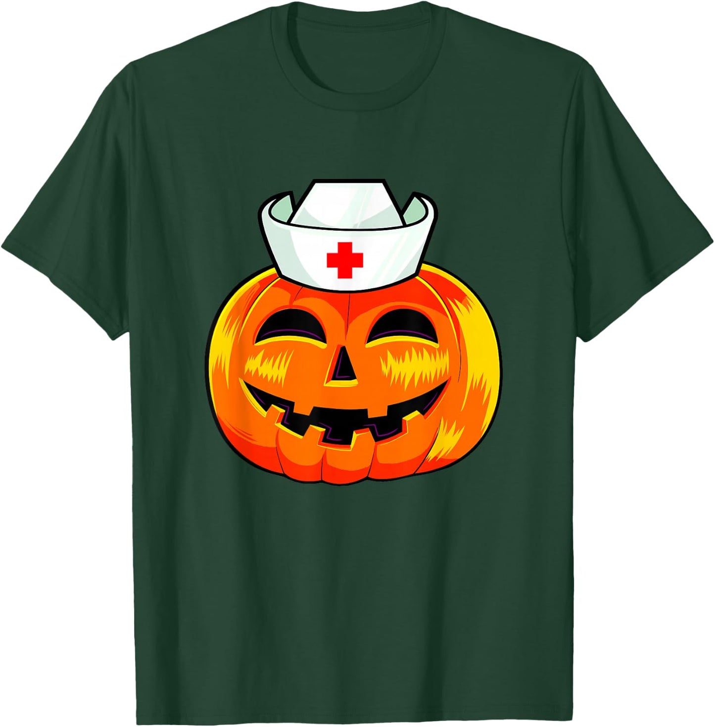 Nurse Halloween Scary Pumpkin Costume Nurse ER CNA ICU Women T-Shirt - T-Shirt | Forest