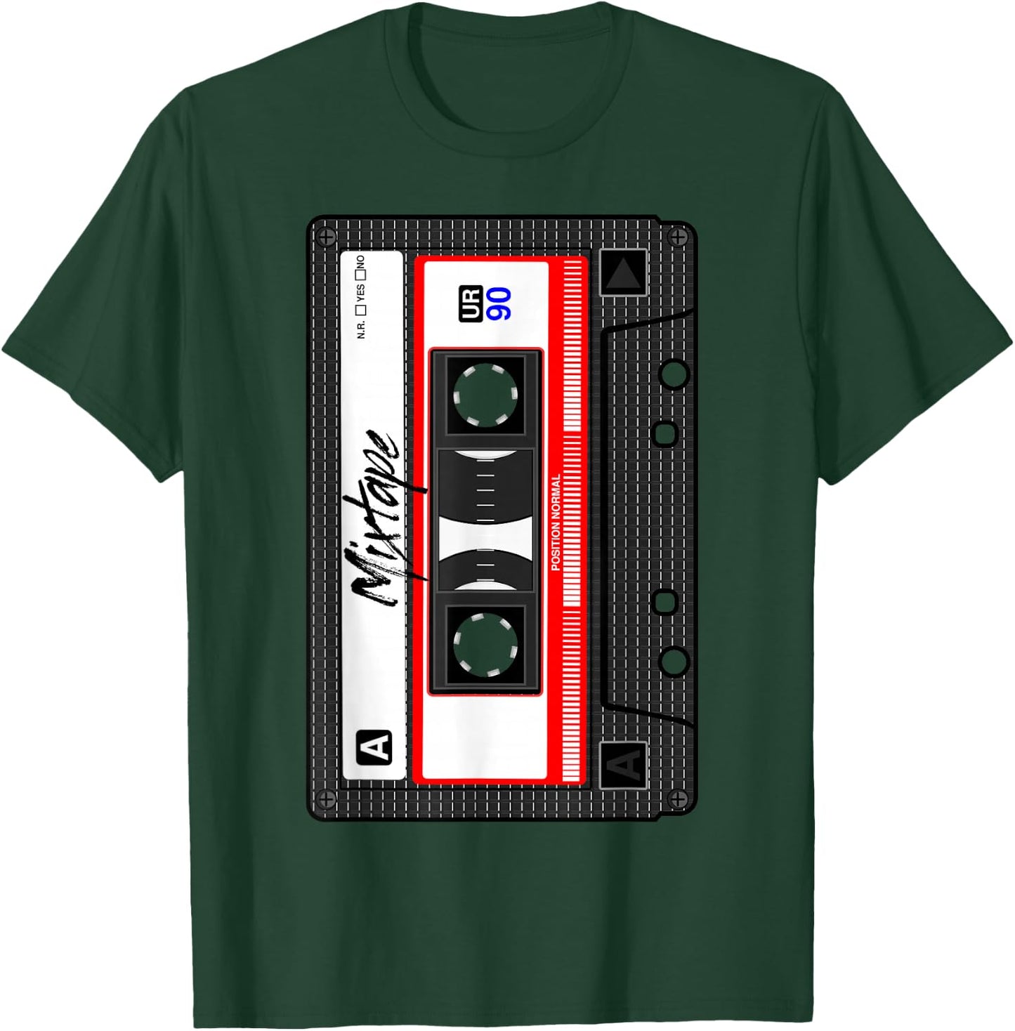 Cassette Tape Music Mix Audio 90s Party 80s Outfit Cassette T-Shirt - T-Shirt | Forest