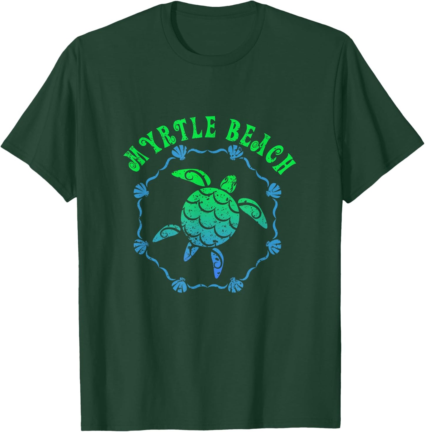 Myrtle Beach Retro Tribal Turtle Gift T-Shirt - T-Shirt | Forest