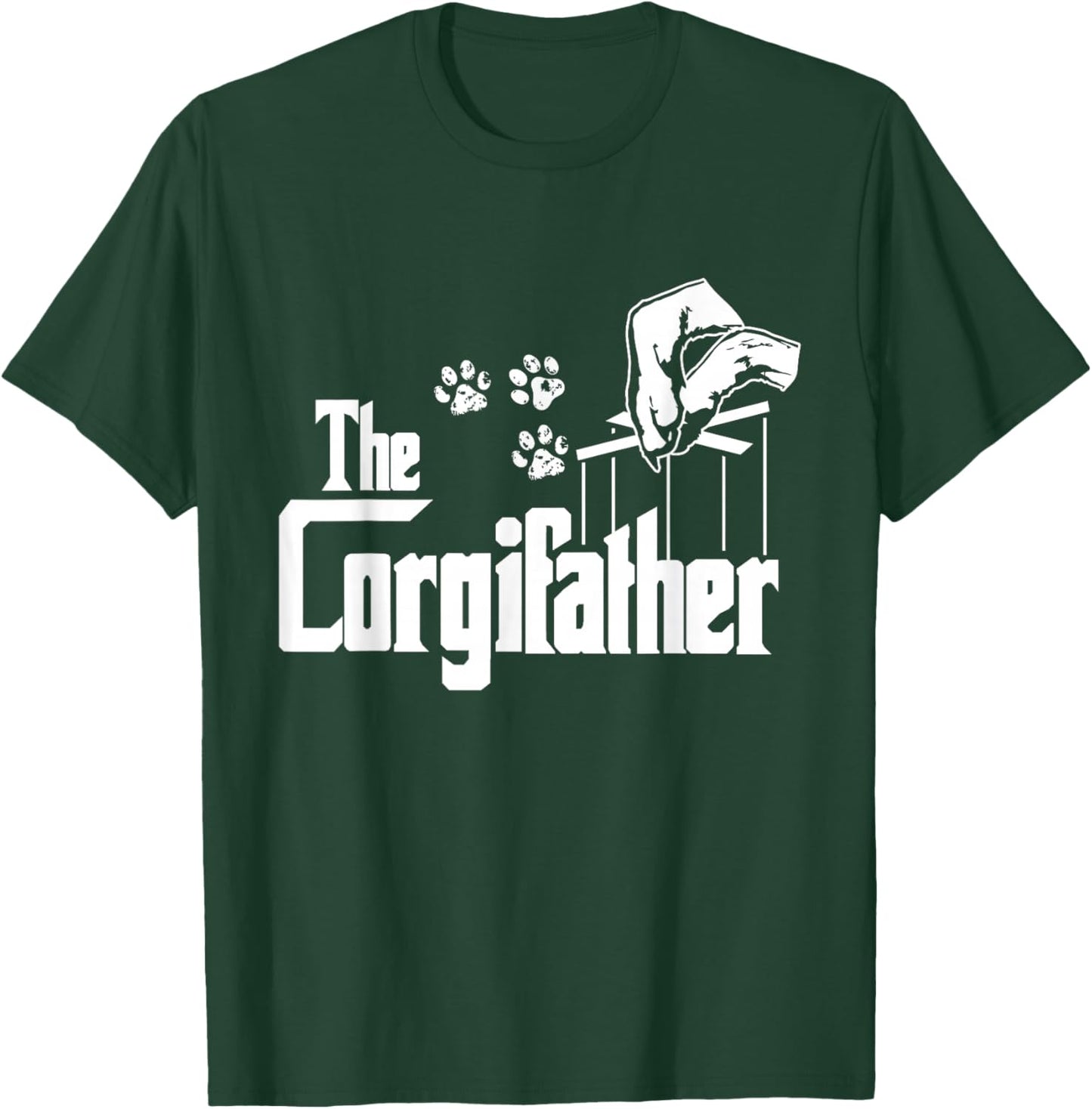 Corgi-father Dog Dad Puppy Paw Print Fun Animal Fathers-Day T-Shirt - T-Shirt | Forest