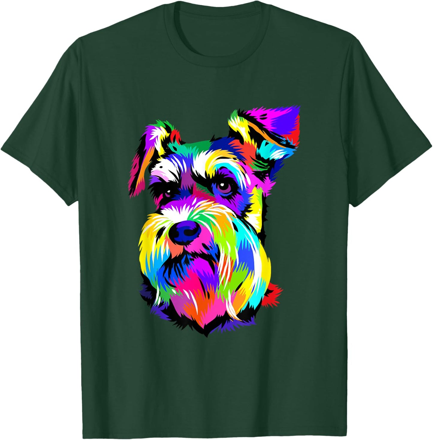 Miniature Schnauzer Pop Art Dog Mini Schnauzer Lover T-Shirt - T-Shirt | Forest