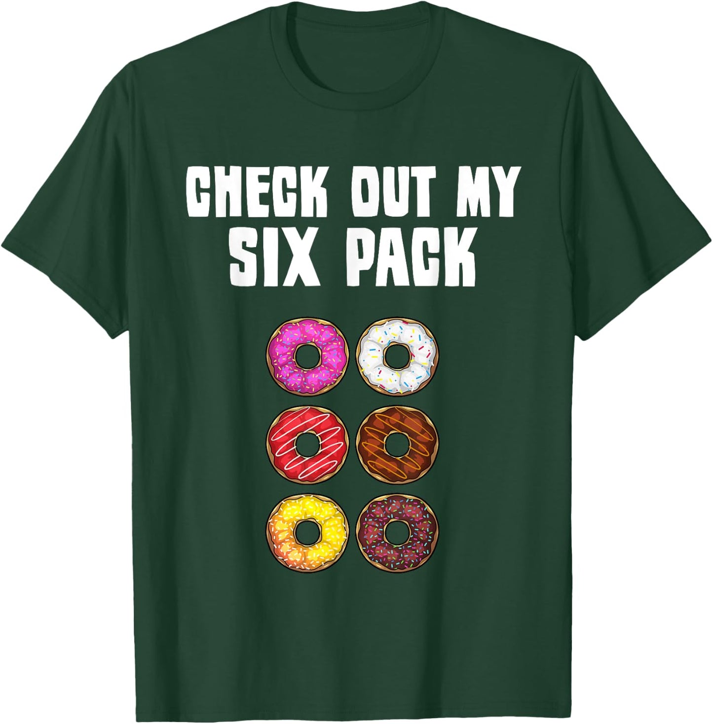 Funny Donut Designs For Kids Men Women Donut Gym Six Pack T-Shirt - T-Shirt | Forest