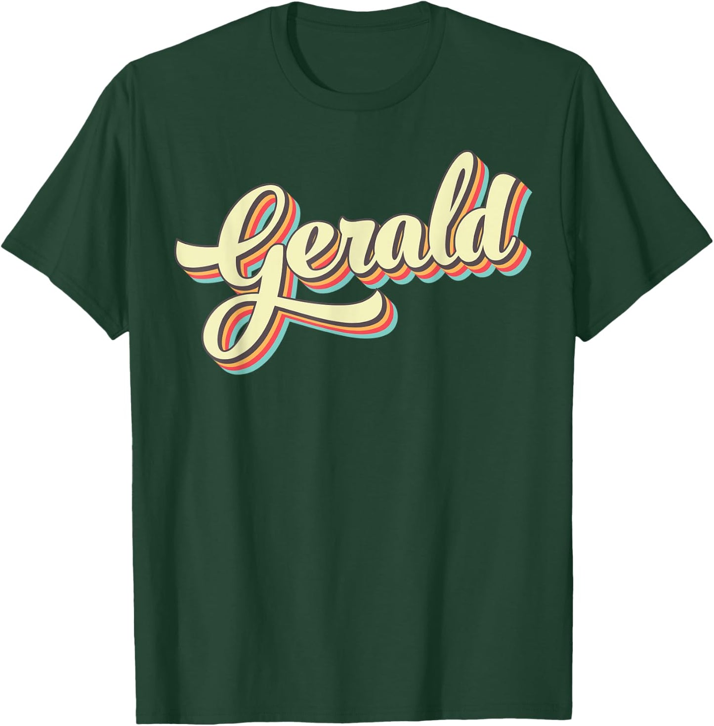 Gerald Retro Art Baseball Font Vintage T-Shirt - T-Shirt | Forest