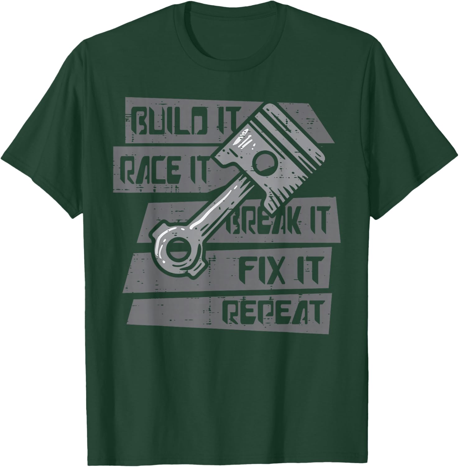 Build Race Break Fix It Repeat Auto Mechanic Men Boys Kids T-Shirt - T-Shirt | Forest