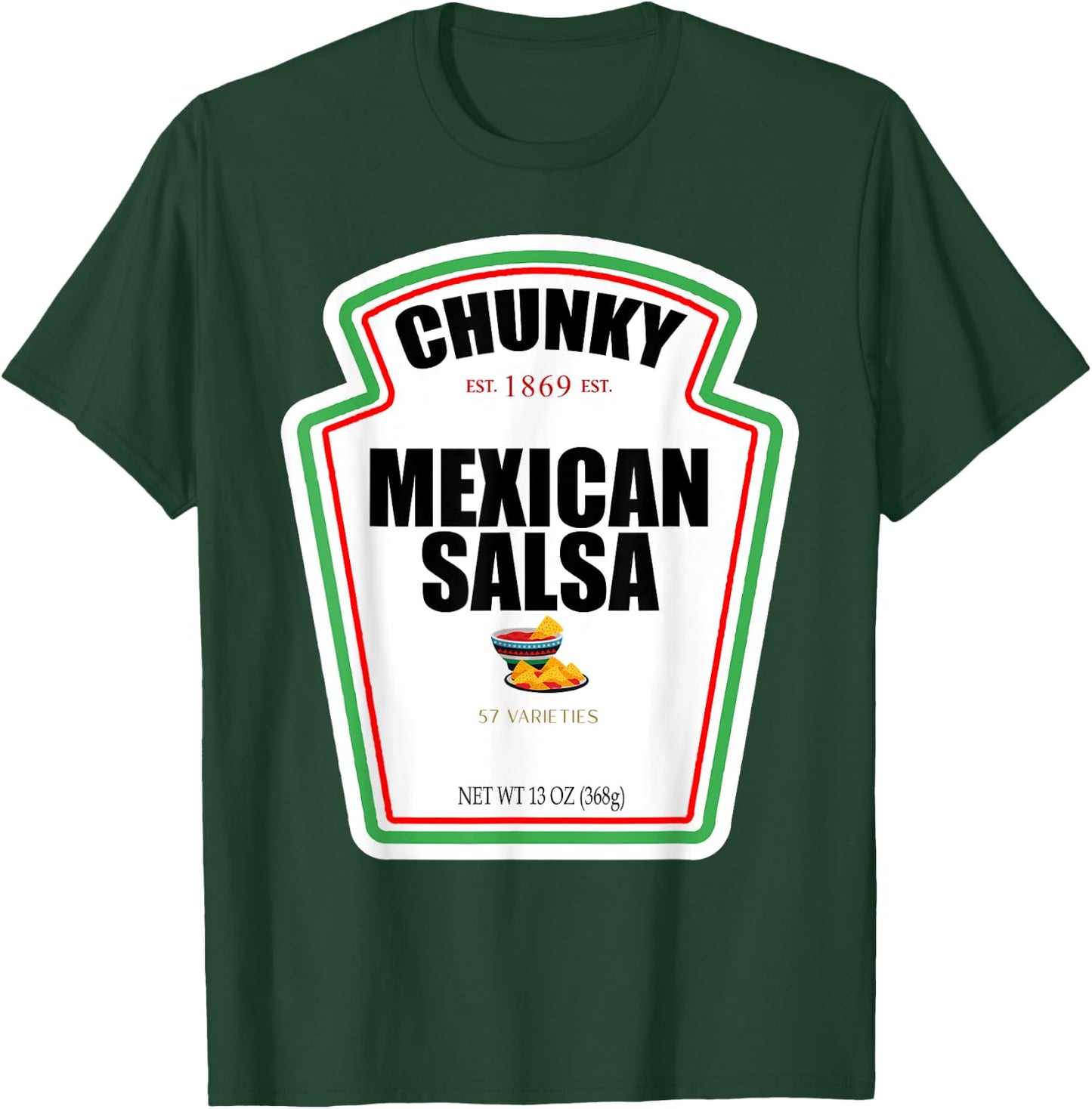 Halloween Matching Costume Chunky Mexican Salsa Bottle Label T-Shirt - T-Shirt | Forest