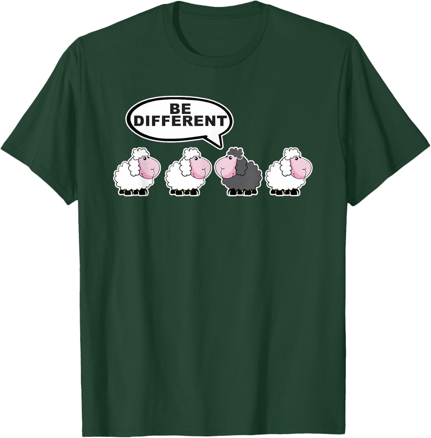 Be Different Funny Black Sheep T-Shirt - T-Shirt | Forest