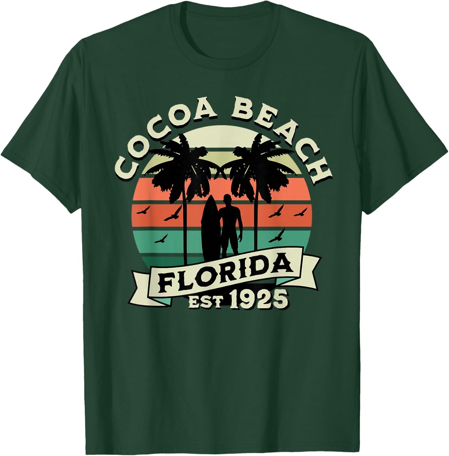 Cocoa Florida Beach Surfing Summer Vacation Vintage T-Shirt - T-Shirt | Forest