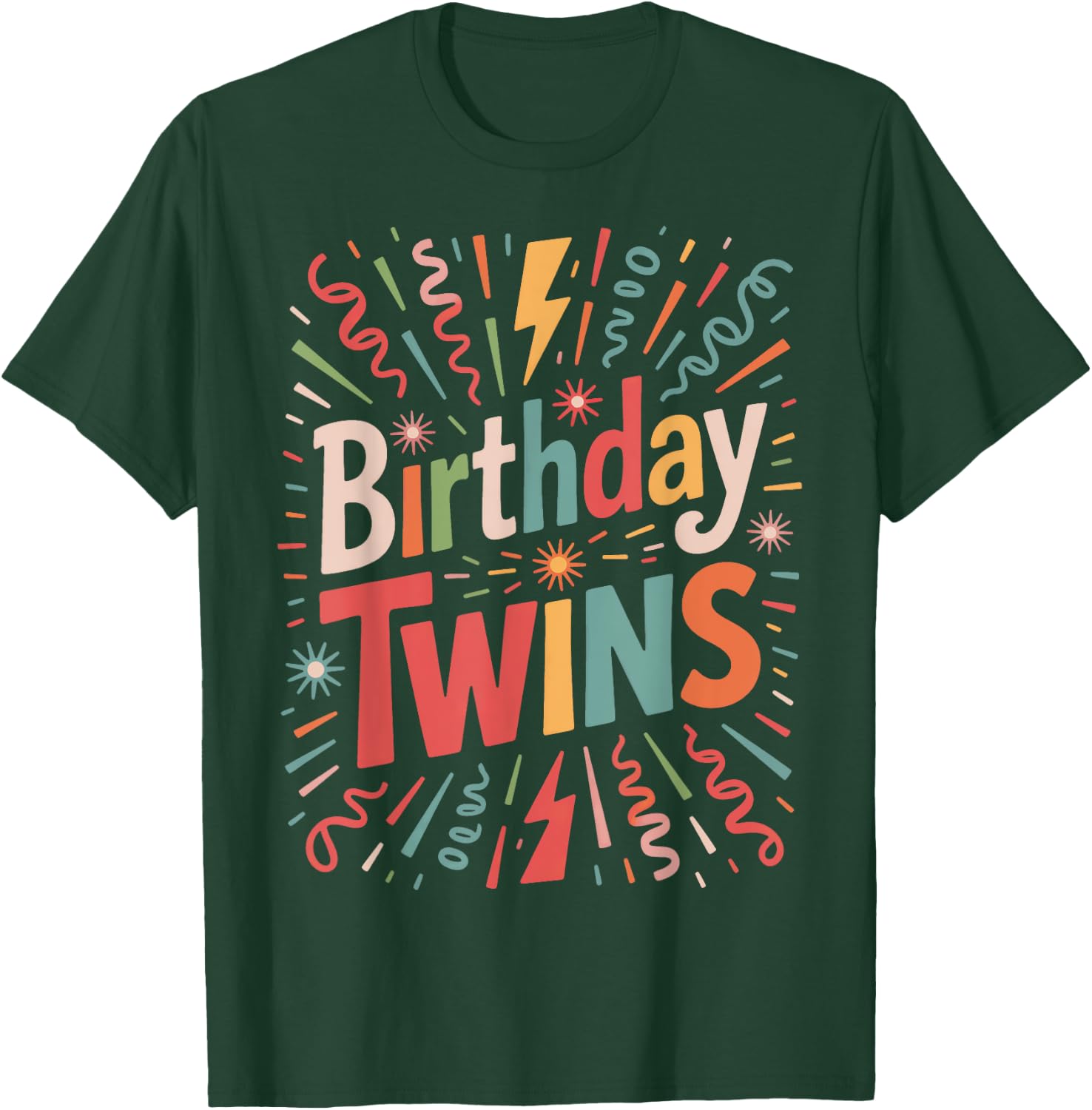 Birthday Twins Matching Siblings Twin Party Family T-Shirt - T-Shirt | Forest