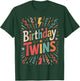 Birthday Twins Matching Siblings Twin Party Family T-Shirt - T-Shirt | Forest