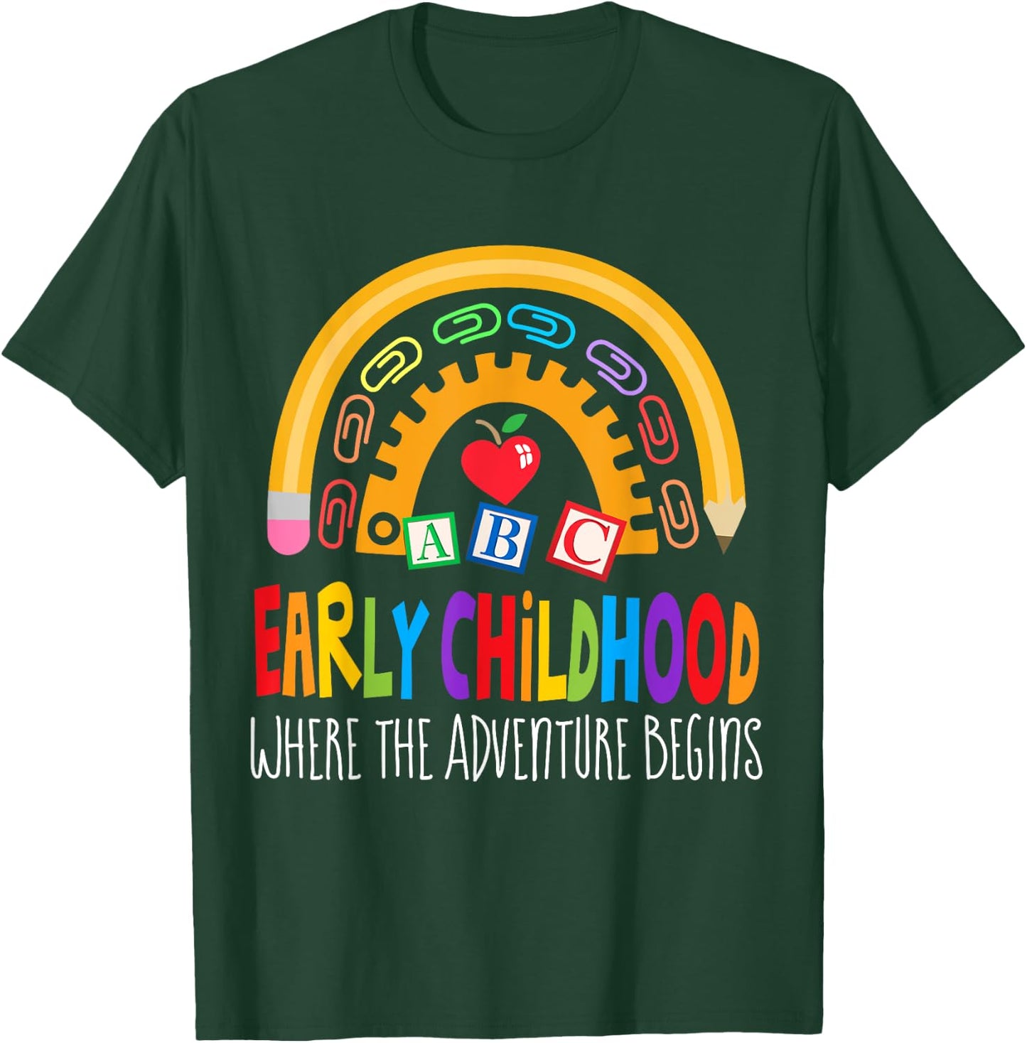 Teacher Early Childhood Education Preschool Head Start Crew T-Shirt - T-Shirt | Forest