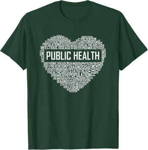 Public Health Heart Gift Healthcare Worker Epidemiologist Small T-Shirt - T-Shirt | Forest