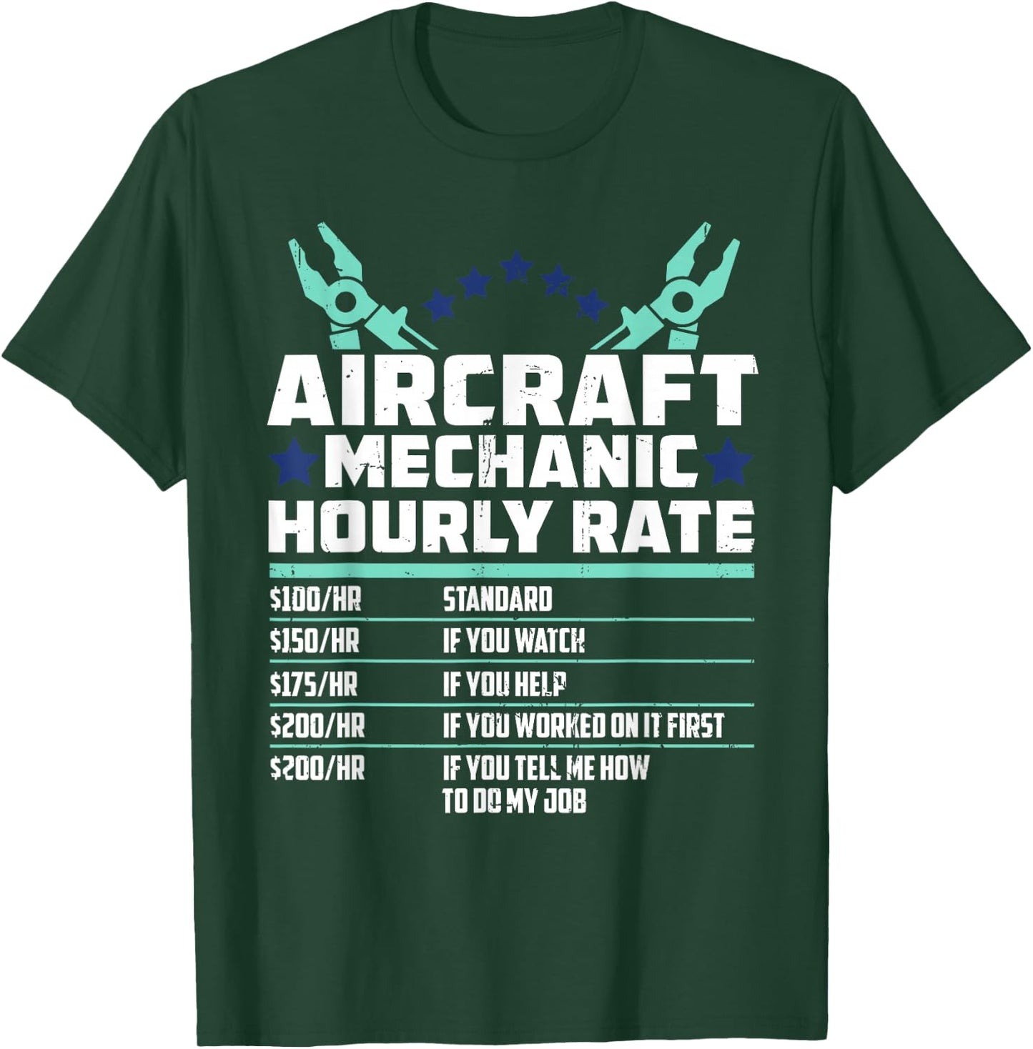 Aeroplane Mechanic Aircraft Construction - Aeroplane Technician T-Shirt - T-Shirt | Forest