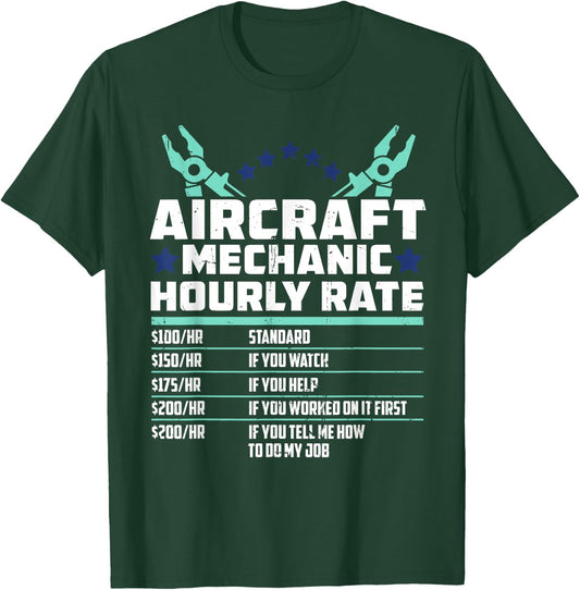 Aeroplane Mechanic Aircraft Construction - Aeroplane Technician T-Shirt - T-Shirt | Forest