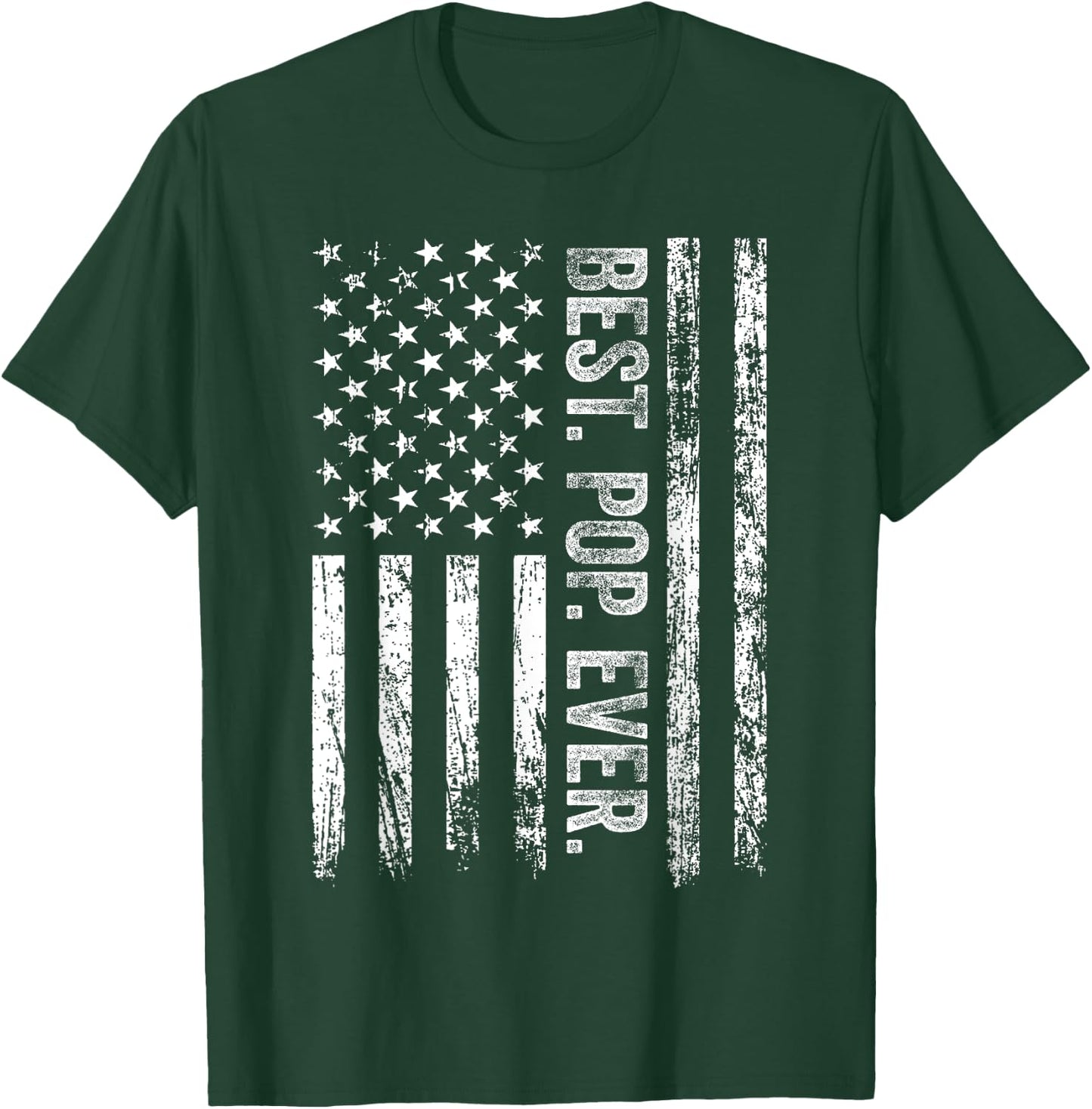 Best Pop Ever Vintage American US Flag Father's Day T-Shirt - T-Shirt | Forest