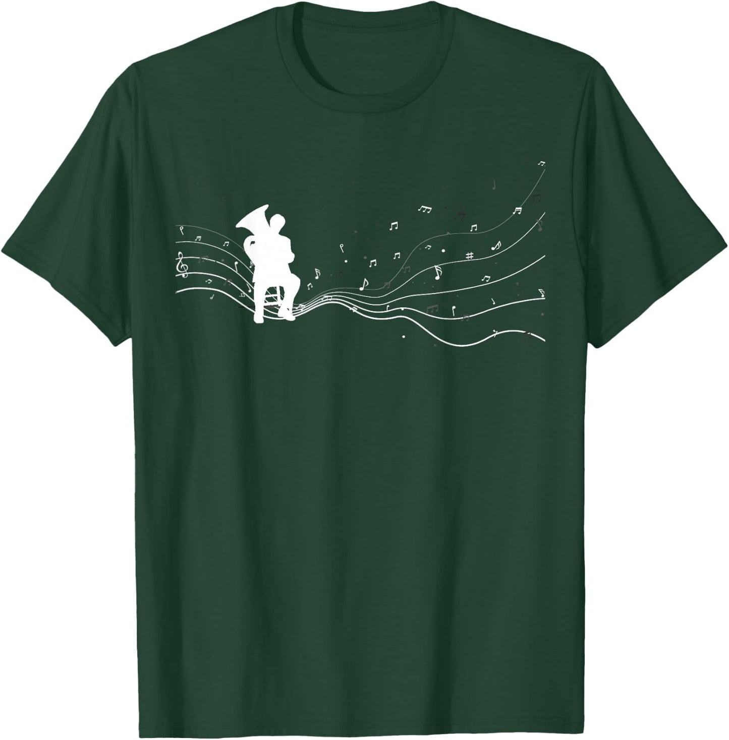 Tuba musician in music notes for Tuba player T-Shirt - T-Shirt | Forest