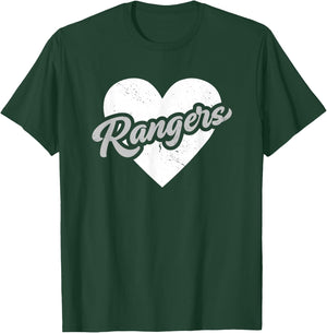 Vintage Rangers High School Go Rangers Pride Heart T-Shirt - T-Shirt | Forest