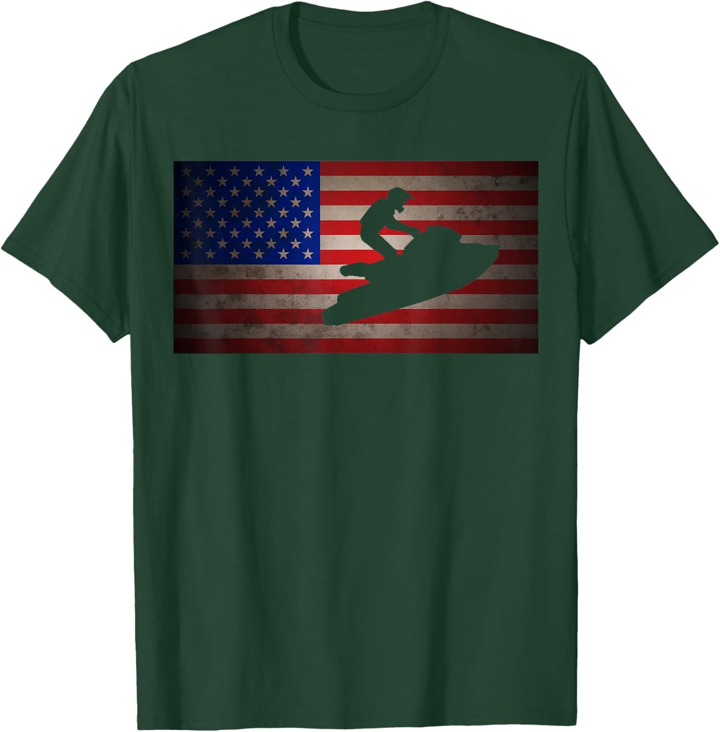 American Flag Jet Ski T Shirt - Cool Jet Ski Women Kids Men T-Shirt - T-Shirt | Forest