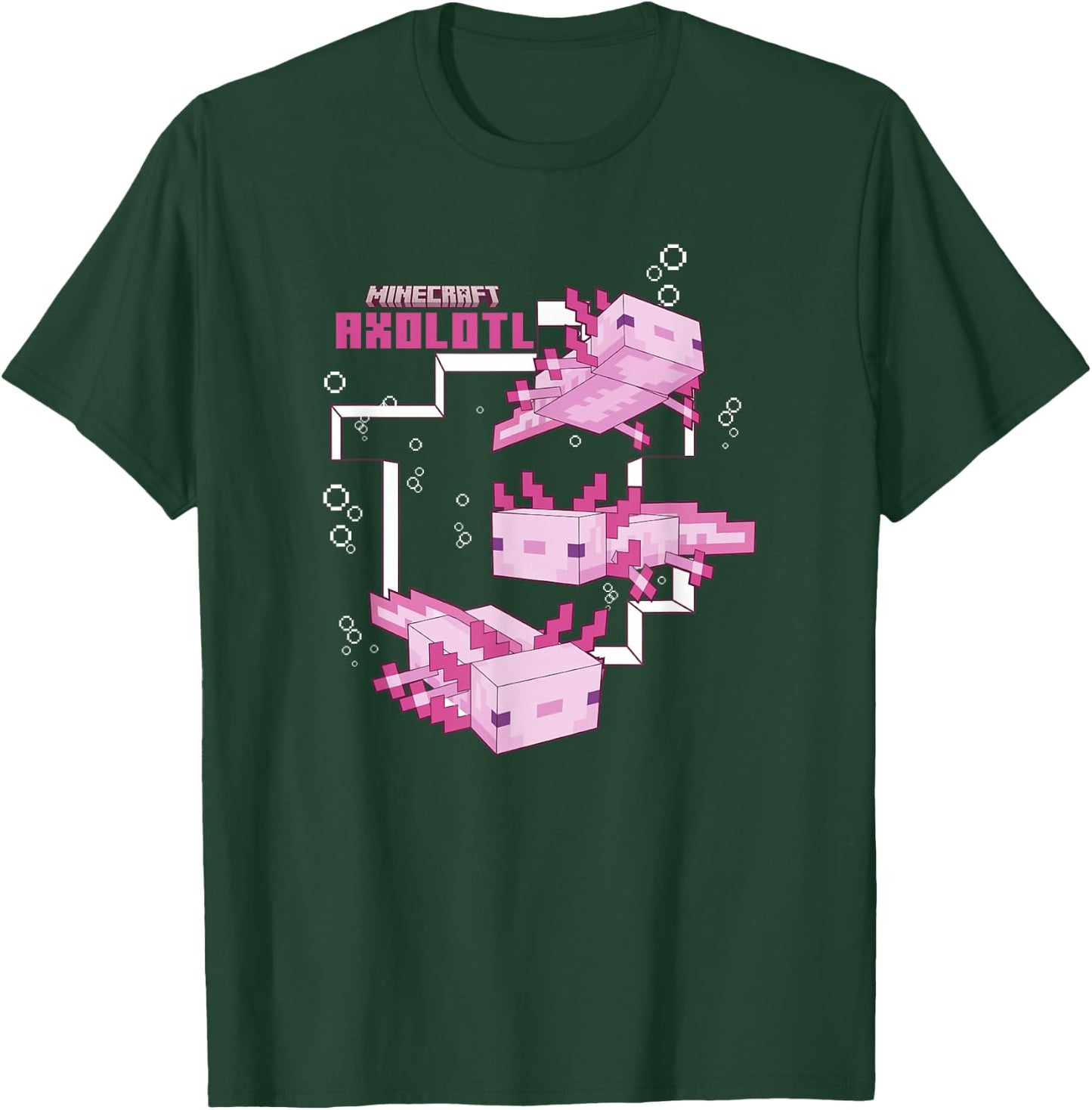 Minecraft Pink Axolotl Pond T-Shirt - T-Shirt | Forest