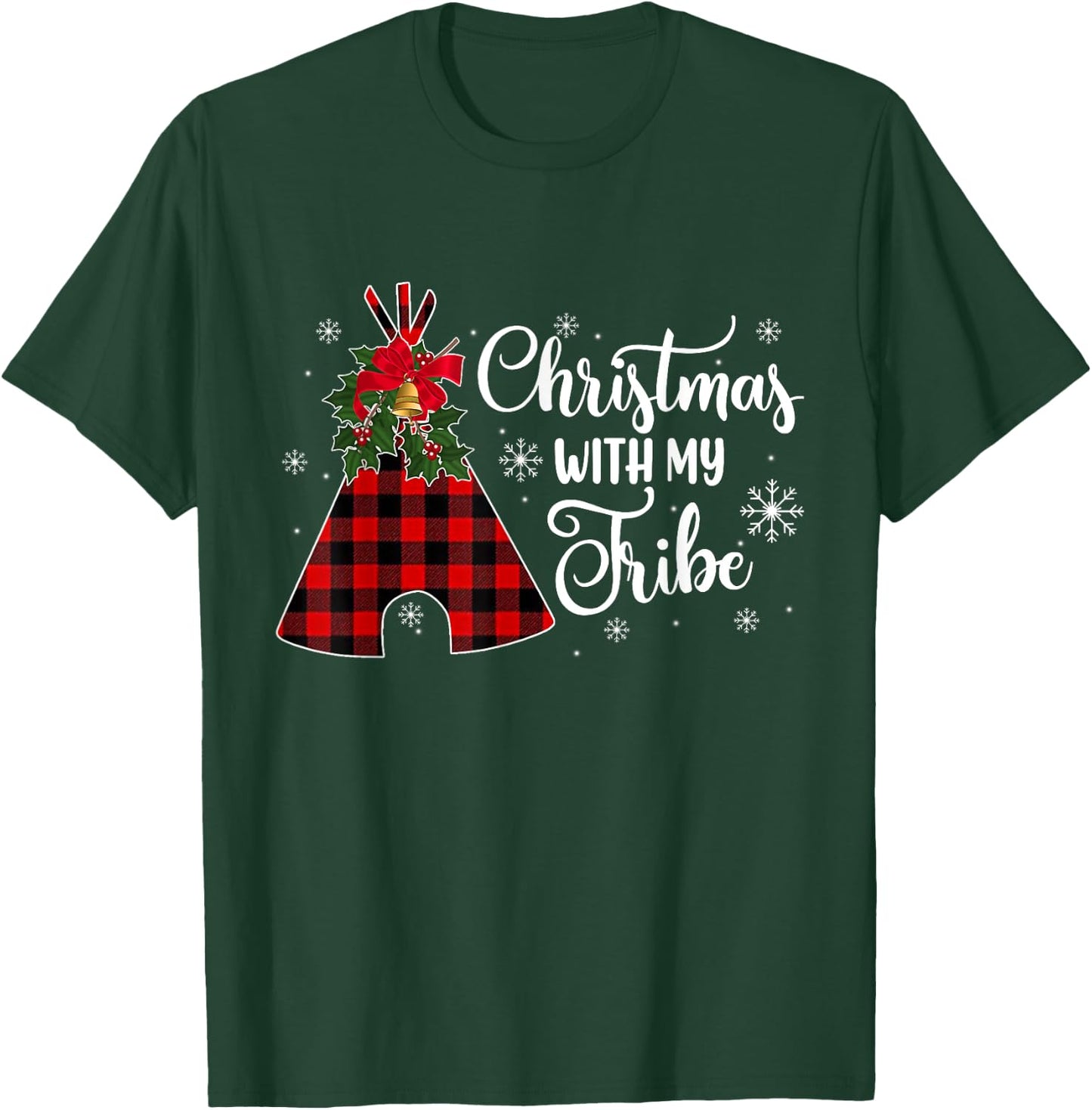 Christmas Party With My Tribe Buffalo Plaid Family Pajama T-Shirt - T-Shirt | Forest