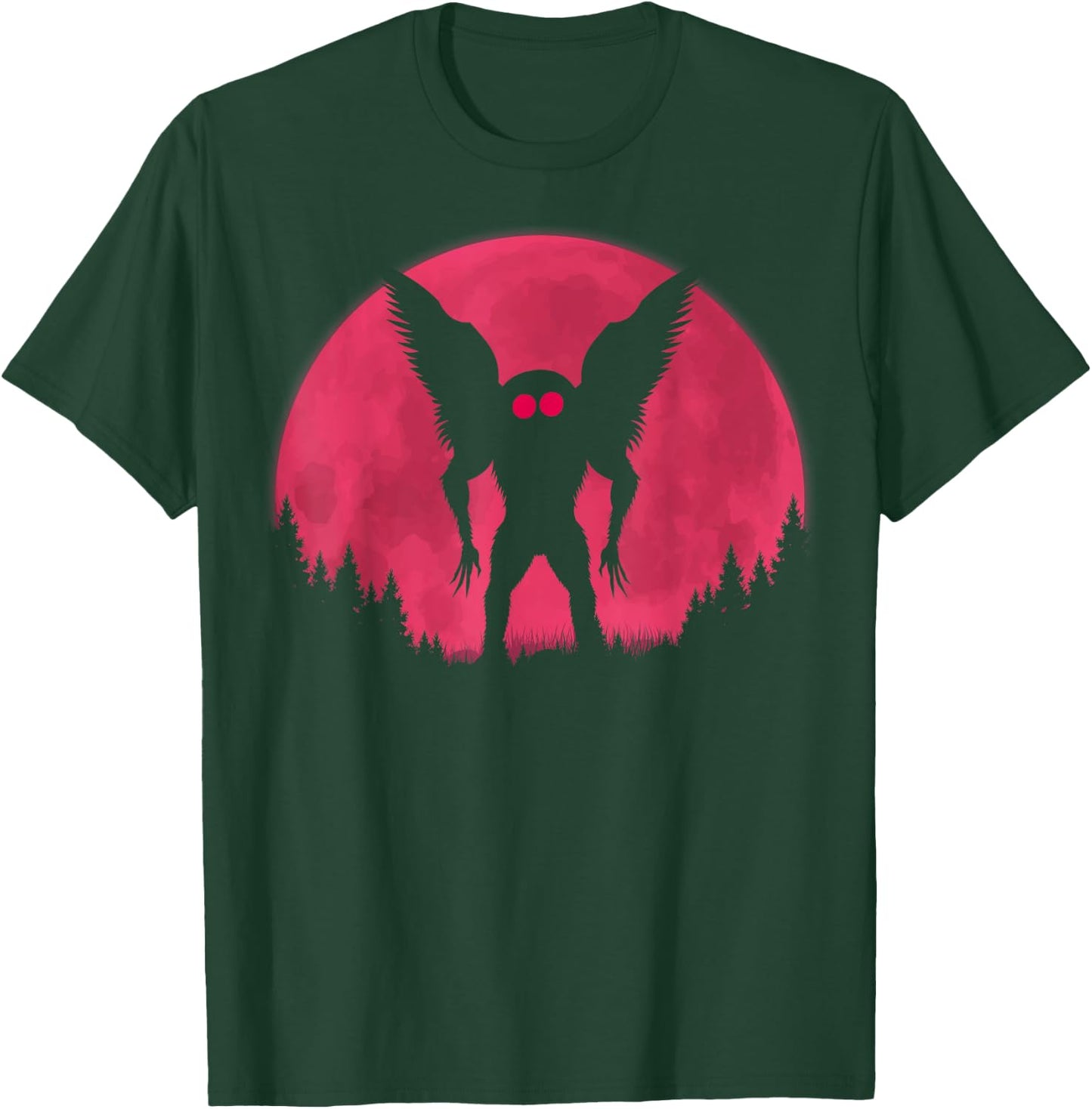 Mothman Moon! Funny Cryptid Women Kids! Moth man T-Shirt - T-Shirt | Forest