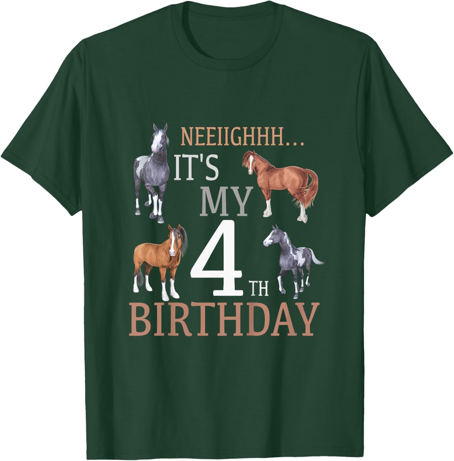 Its My 4th Birthday Shirt Horse Lover 4 Year Old Birthday T-Shirt - T-Shirt | Forest