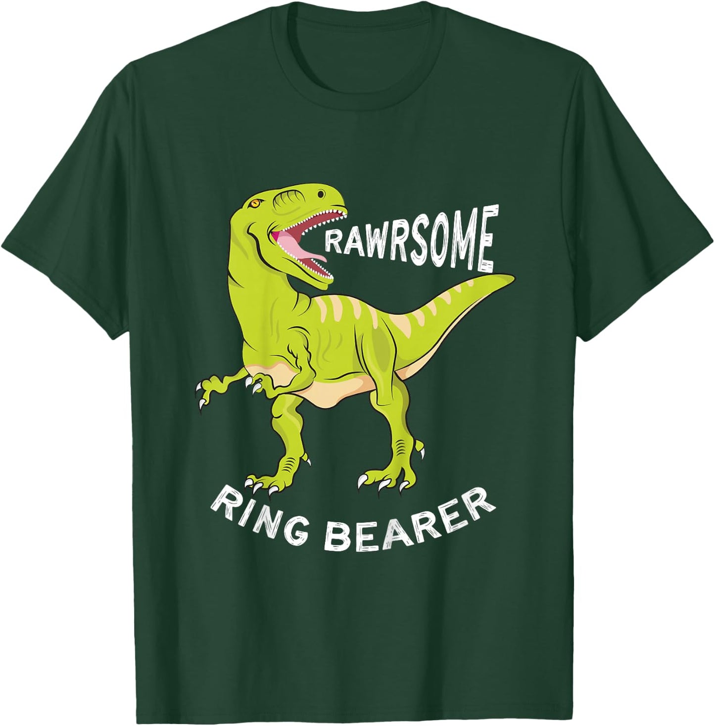 Awesome Dinosaur Ring Bearer Shirt T-Rex for Kids T-Shirt - T-Shirt | Forest