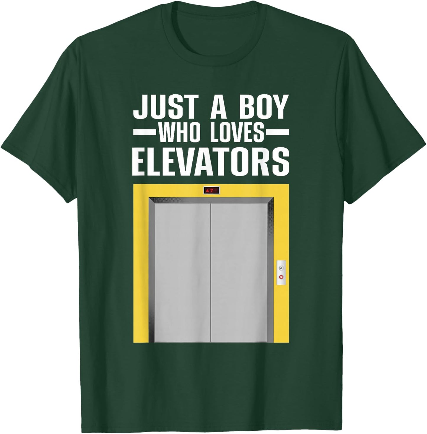 Cool Elevator Art Men Boys Kids Elevator Mechanic Inspector T-Shirt - T-Shirt | Forest