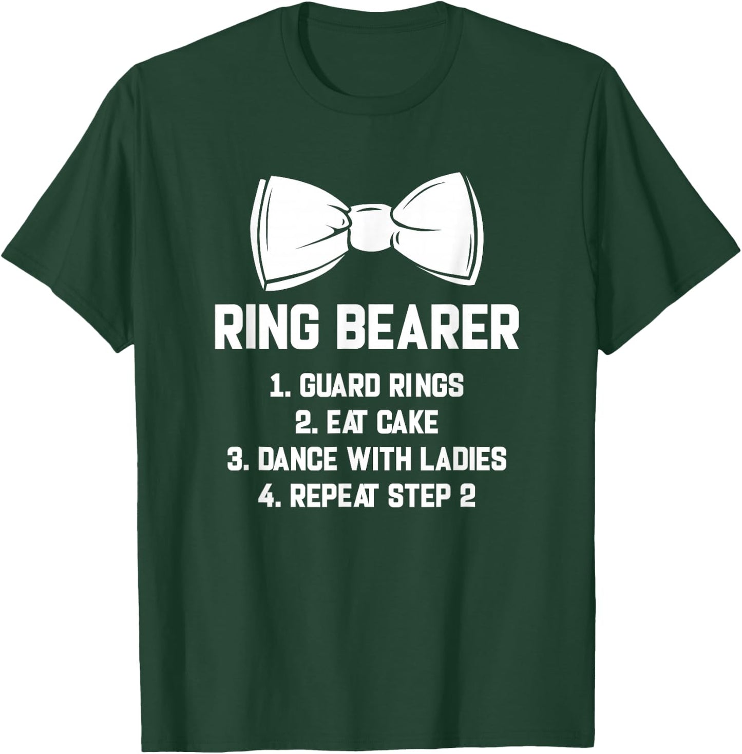 Ring Bearer Guard Rings Eat Cake Wedding Kids Boys T-Shirt - T-Shirt | Forest