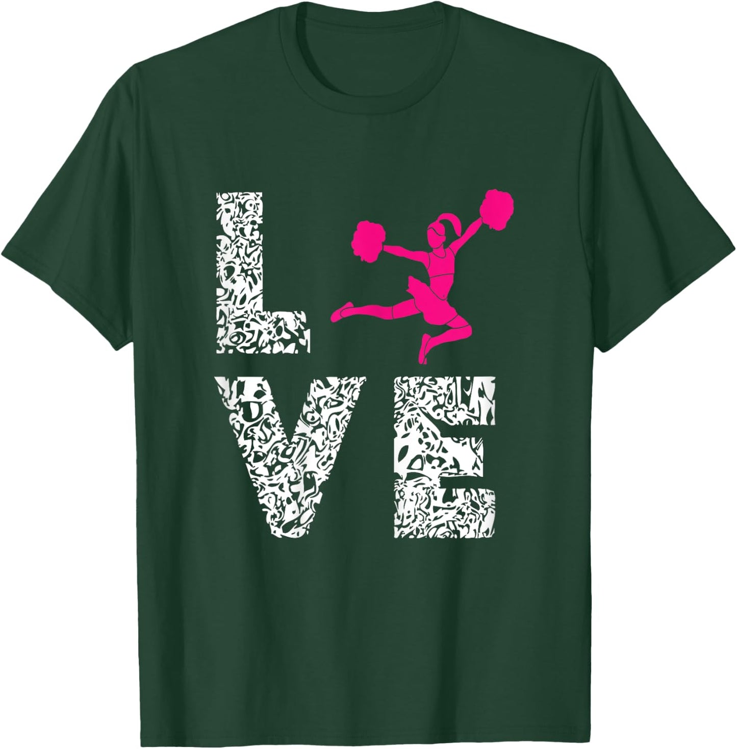 Cheerleader Love Cardio Pom Poms Girl Cheerleading Workout T-Shirt - T-Shirt | Forest