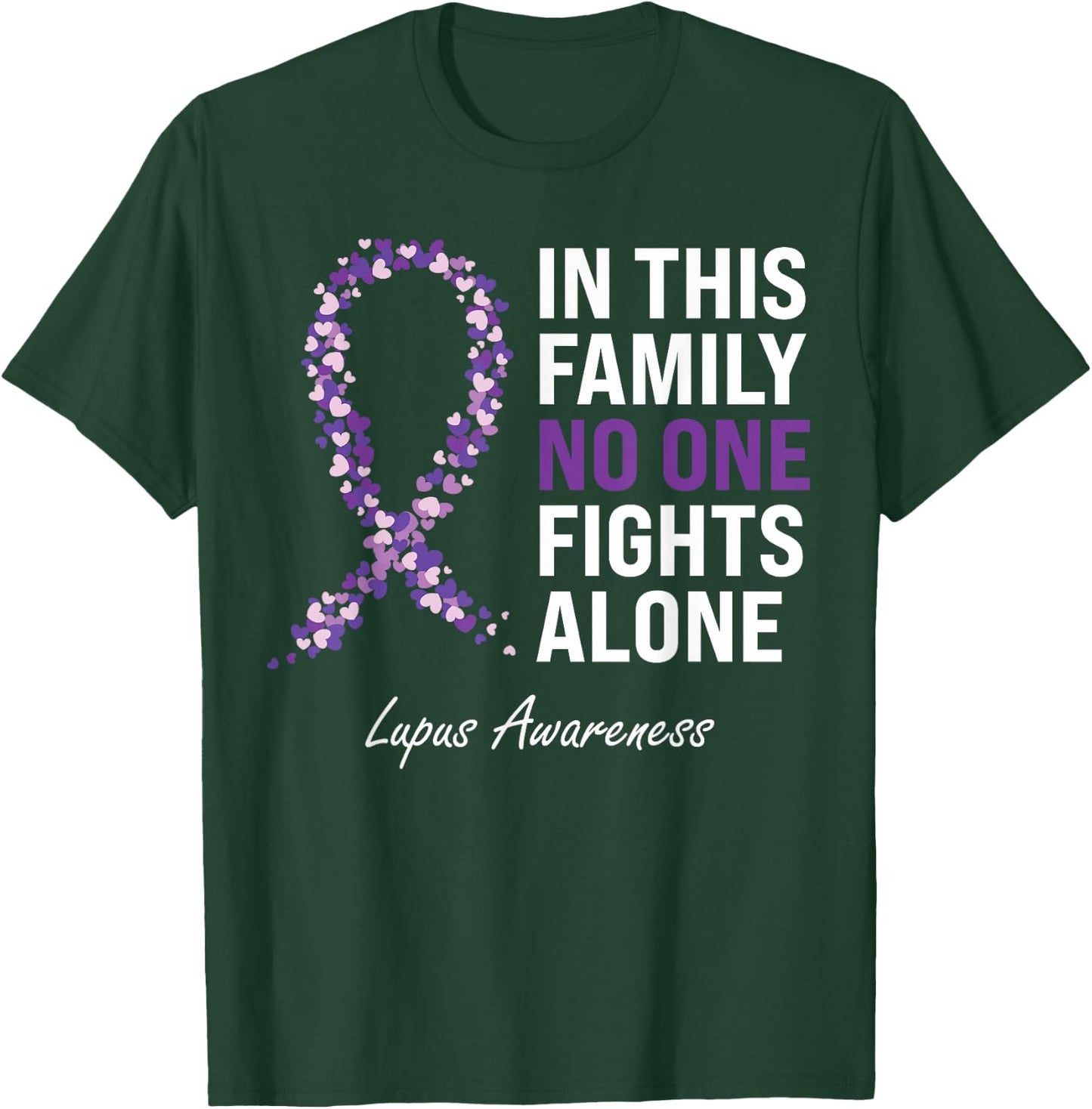 Lupus Awareness Purple Ribbon T-Shirt - T-Shirt | Forest