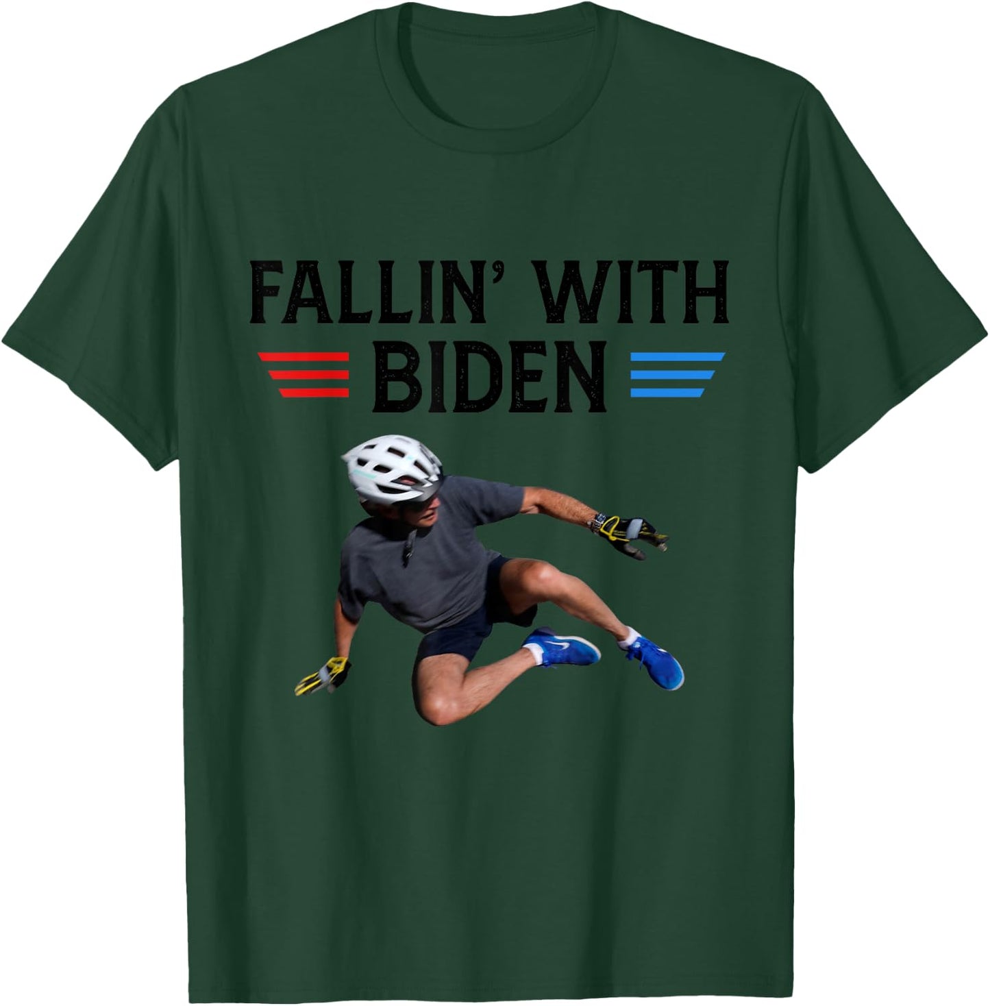 Joe Biden falling off bicycle Biden bike meme funny T-Shirt - T-Shirt | Forest