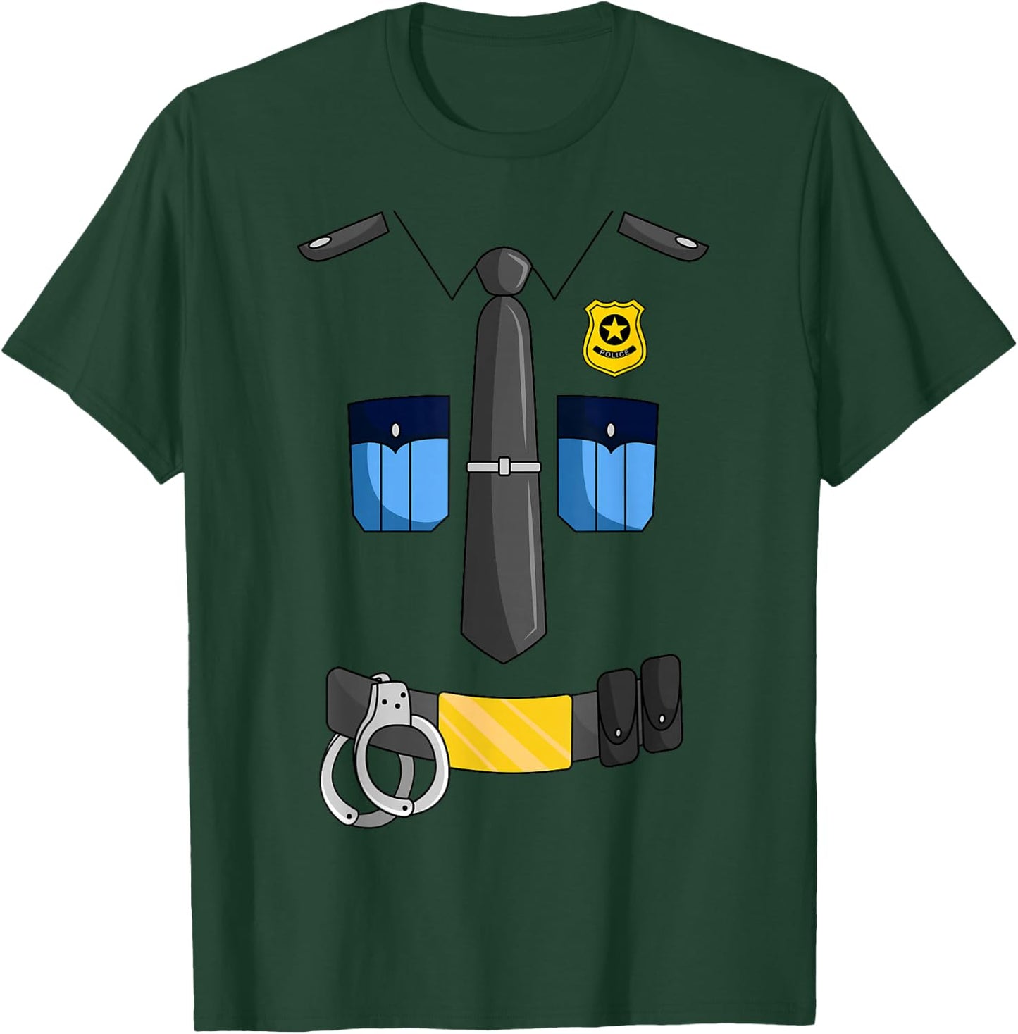 Police Officer Costume Policeman Cop Sheriff Halloween T-Shirt - T-Shirt | Forest
