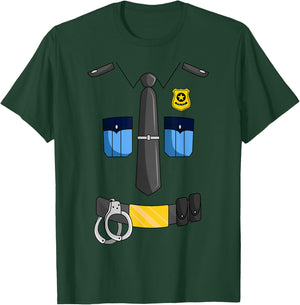 Police Officer Costume Policeman Cop Sheriff Halloween T-Shirt - T-Shirt | Forest
