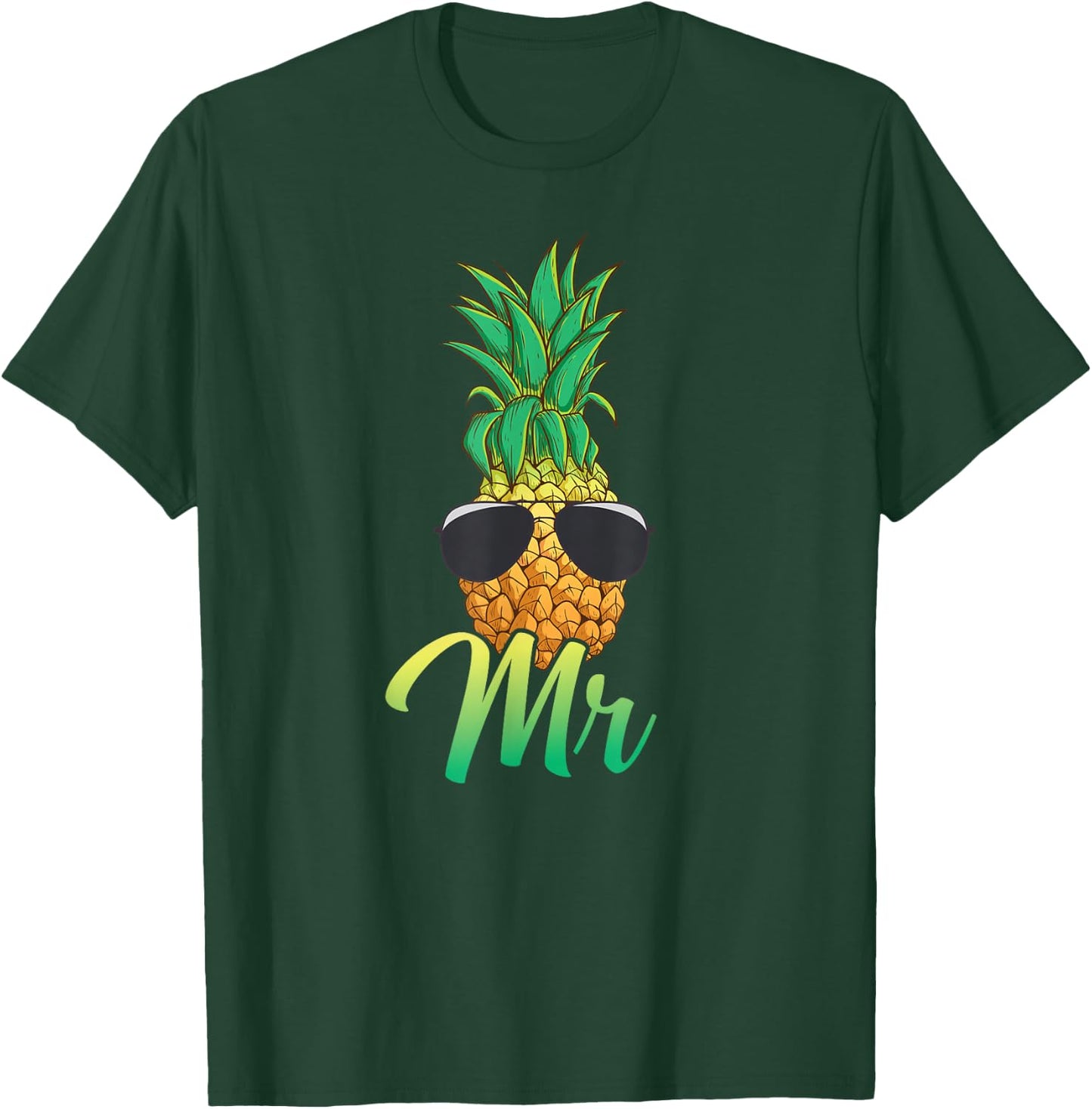 Hawaii Pineapple Aloha Newlywed Couple Matching Husband Mr T-Shirt - T-Shirt | Forest