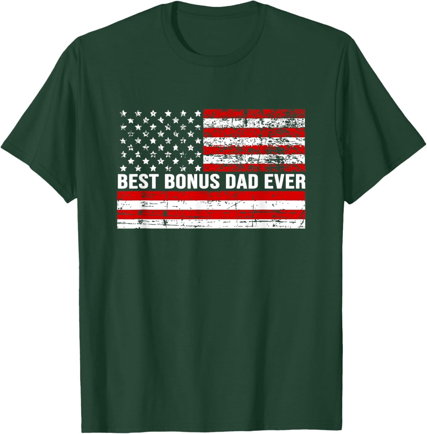 Best Bonus Dad Ever American Flag vintage T-Shirt - T-Shirt | Forest