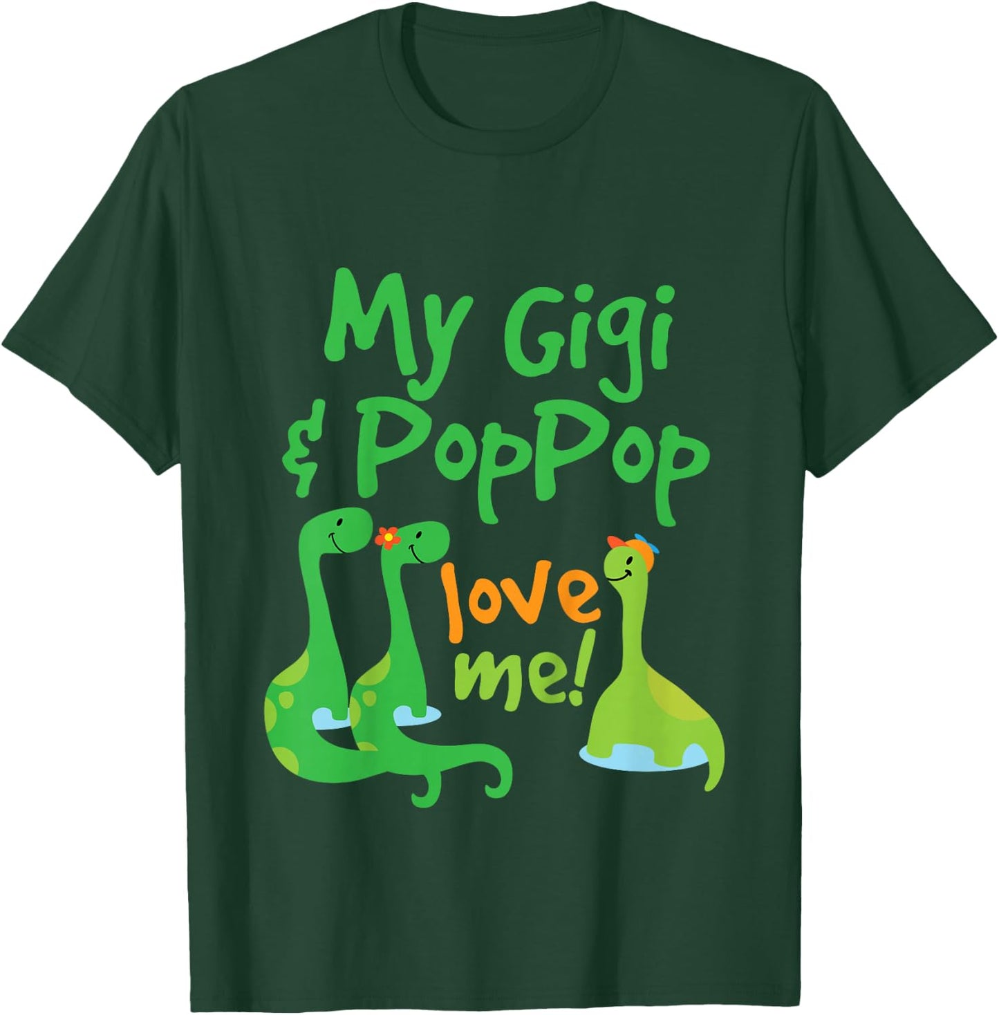 Kids Gigi and PopPop Love Me Grandchild Dinosaur T-Shirt - T-Shirt | Forest