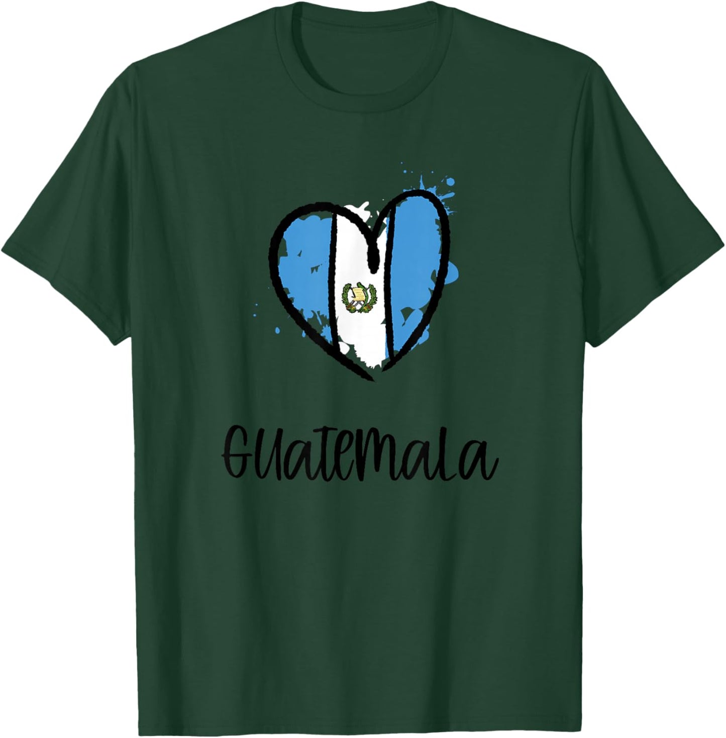 Guatemala Heart Art Northern America Spanish Guatemalan Gift T-Shirt - T-Shirt | Forest