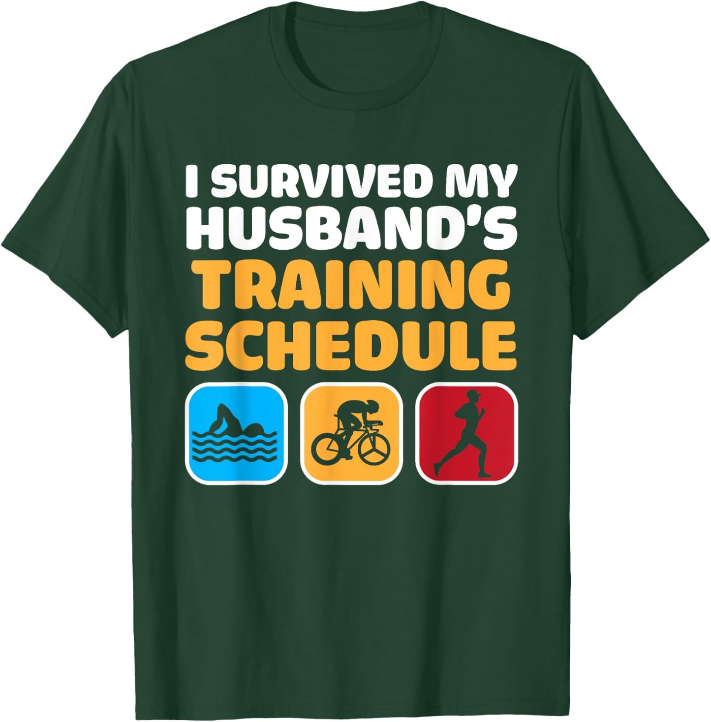Triathlon Art Women Wife Triathlete Swim Bike Run Athletes T-Shirt - T-Shirt | Forest