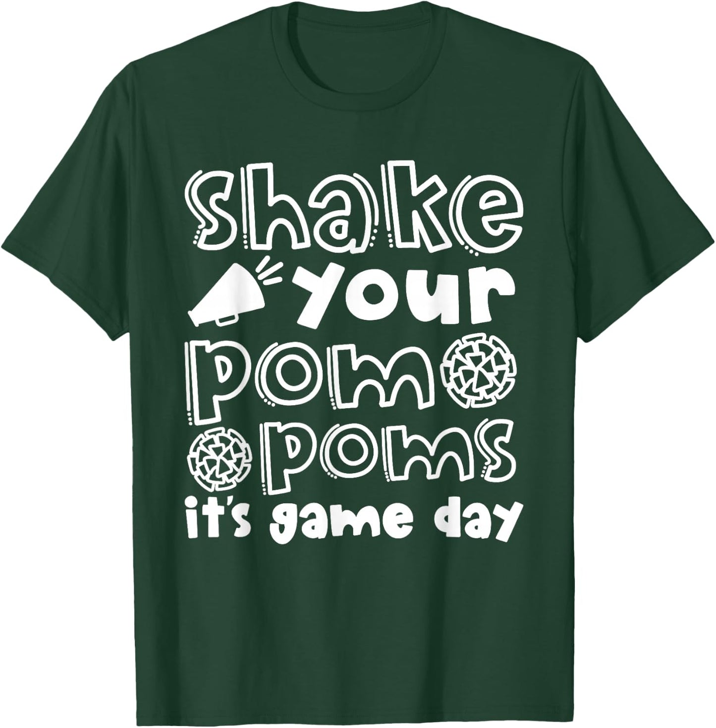 Shake Your Pom-Poms It's Game Day Cheerleader Cheer Mom Cute T-Shirt - T-Shirt | Forest