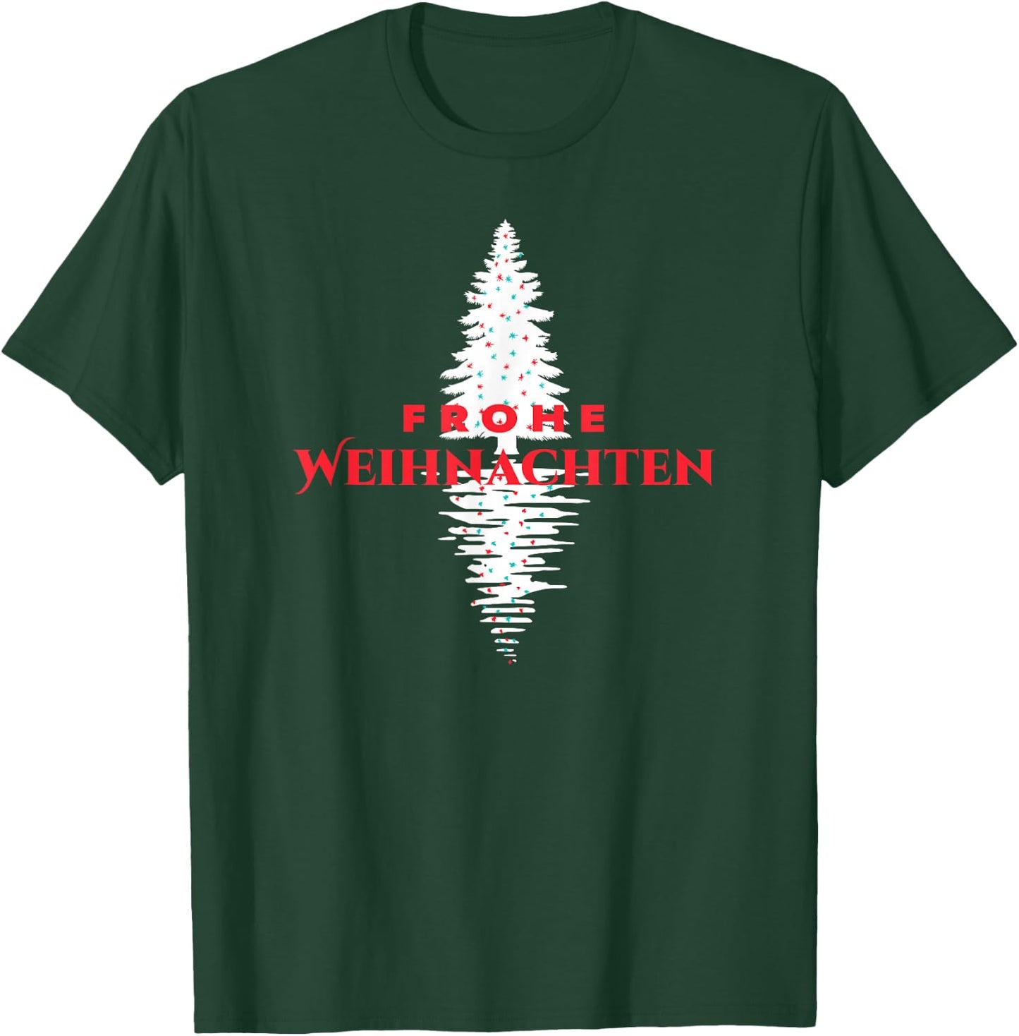 Frohe Weihnachten German Merry Christmas Holiday Tree T-Shirt - T-Shirt | Forest